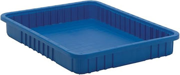 QUANTUM STORAGE SYSTEMS DG93030BL Dividable Grid Storage Container, Heavy-Duty Stackable Plastic Parts Bin for Warehouse, Assembly & Industrial Organization, 22-1/2" x 17-1/2" x 3", Blue, 6-Pack