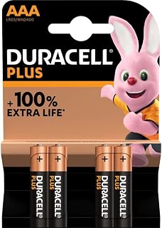 DURACELL Plus Power Type AAA Alkaline Batteries, Pack of 4