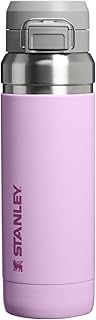 STANLEY Quick Flip GO Bottle, 36 oz, Soft Orchid | Push Button Lid | Packable for Travel and Sports | Leakproof Water Bottle | Insulated Stainless Steel | BPA-Free