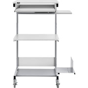 Mobile Computer Workstation with Keyboard by Global Industrial – 25.5 x 22 x 44.5 inches, Tubular,Steel, Grey, Model 506693