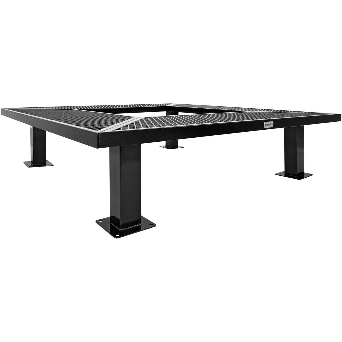 6' Square Outdoor Tree Bench by Global Industrial – 6 inches, Thermoplastic Coated Steel, Black, Model 277510BK