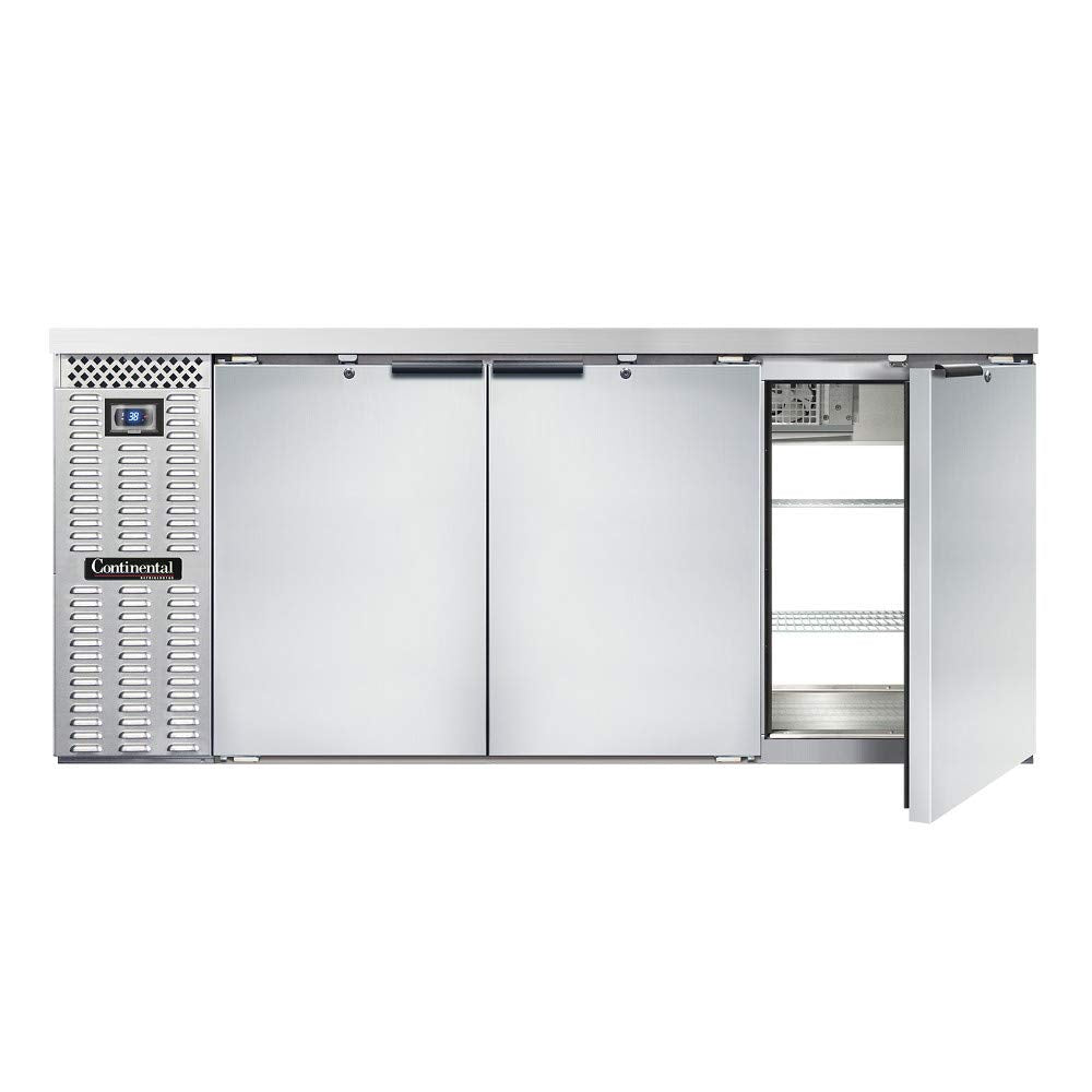 BBC79-SS-PT Three Section Refrigerated Pass-Thru Back Bar Cooler by Continental Refrigerator – 28.0 cubic_feet