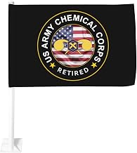 US Chemical Corps Retired 12x18 Inch Car Flag Tear-Resistant Polyester All-Weather Use Flag Only No Pole Included9