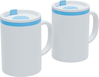 Copco Iconic Desk Mugs with Lid & Handle, 16 Oz - Teal, Set of 2