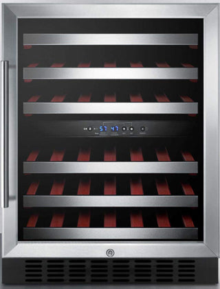 Commercially Approved Dual Zone Built-In Wine Cellar with Glass Door by Summit Appliance – 34500.0 milliliters, Stainless Steel, Model SWC530BLBIST
