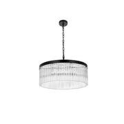 Harlow Six Light Chandelier Black by Lighting Design – Iron, Black, Model 1070D24BK