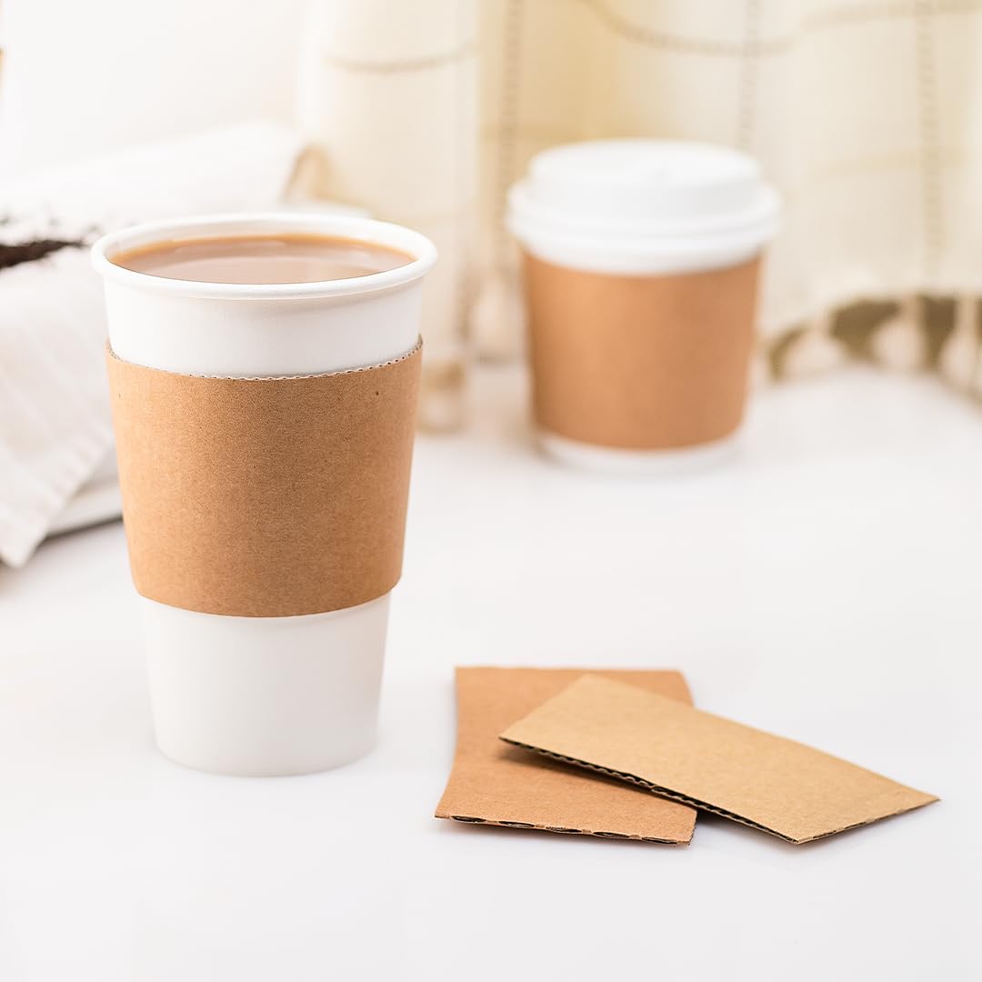 [1,000 ct] Coffee Cup Sleeves Traditional Corrugated Coffee Cup Jackets for 10 oz to 24 oz Cups, Recyclable & Disposable (C5300 Kraft) by Karat – Model C5300 (Kraft)