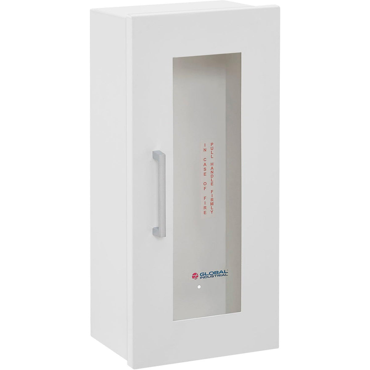 Steel Fire Extinguisher Cabinet with Breakable Glass by Global Industrial – Steel, White, Model 670597