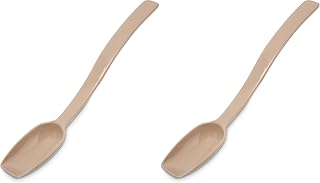 Carlisle FoodService Products Plastic Solid Spoon, 9 Inches, Beige (Pack of 2)