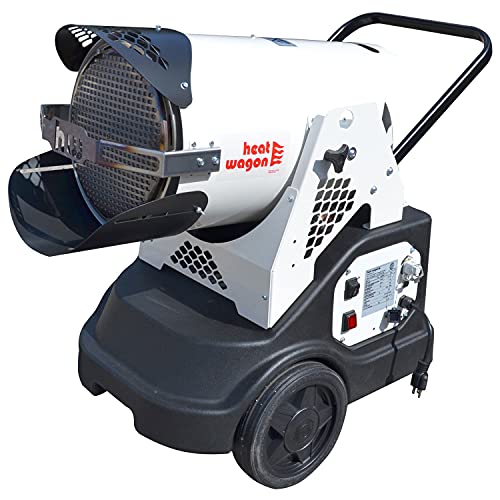 Oil Fired Radiant Heater by Heat Wagon – 24"L x 21"W x 36"H, Steel, White, Model HRF115