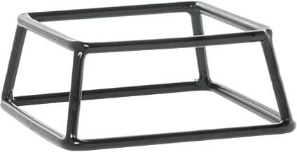 HUBERT Display Pedestal Square Black Rubber-Coated Steel - 7"L x 6"W x 2"H