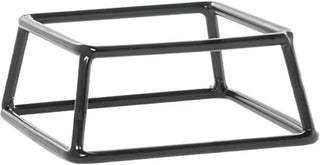 HUBERT Display Pedestal Square Black Rubber-Coated Steel - 7"L x 6"W x 2"H
