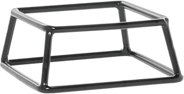 HUBERT Display Pedestal Square Black Rubber-Coated Steel - 7"L x 6"W x 2"H