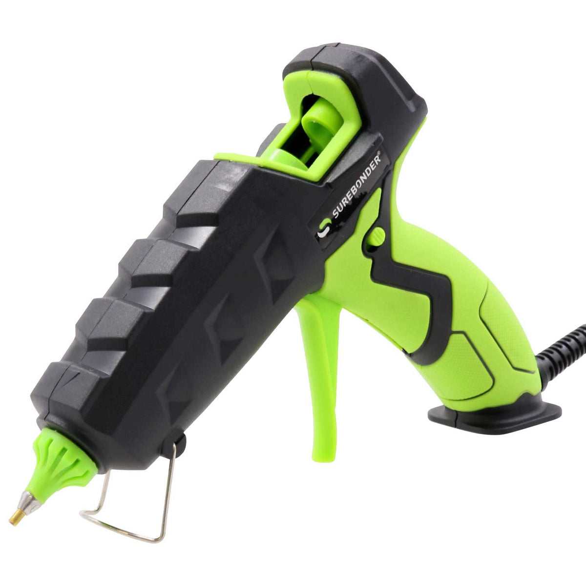 Powerful 60 Watt Full Size Fine/Detail Tip Hot Glue Gun by Surebonder – .063 (1/16) inches, Black and Green, Model H-327F