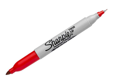 Twin Tip Permanent Marker () by Sharpie – 1 Count (Pack of 1), Aluminum, Red, Model 32202