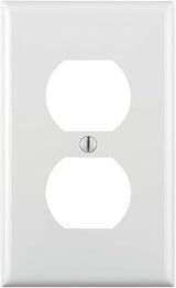 Leviton 1-Gang Duplex Device Receptacle Wallplate, Standard Size, Thermoplastic Nylon, Device Mount, 1 Pack, 80703-W, White