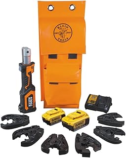 KLEIN TOOLS BAT207T144H Cutting and Crimping Tool, Cable Crimper and Cutter, 3 Cutting, 3 Crimping Jaws, Uses 4 Ah DeWALT 20V Batteries