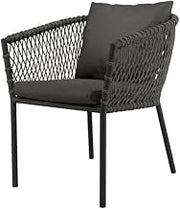 Gray Outdoor Patio Dining Armchair with Comfortable Cushioned Seat, Durable Frame, Stylish Lounge Seating for Outdoor Spaces