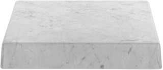 HUBERT Marble Look Display Riser Square White - 12" L x 12" W x 2" H