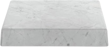 HUBERT Marble Look Display Riser Square White - 12" L x 12" W x 2" H