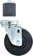 BK Resources 4" Hard Rubber 2" Expanding Stem Swivel Caster for Work Tables, NSF, 300lb Capacity Per Wheel