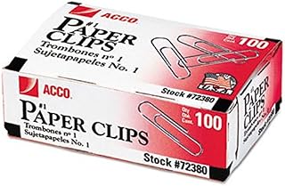 ACCO Brands Acco Brand Paper Clips, #1 Size, Economy, Non-skid, 10 Boxes, 100/Box (72385)