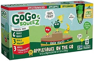 GoGo SqueeZ Variety Pack On the Go Apple Sauce, 3.2 Ounce -- 72 per case.