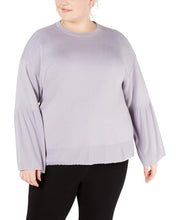 Performance Plus Size Bell-Sleeve Top - Iris Ice Purple by Calvin Klein – Purple