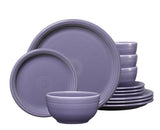 Lavender 12-Piece Bistro Coupe Dinnerware Set by Fiesta – 12-Piece, China, Lavender, Pack of 12