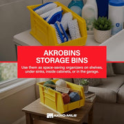 Akro-Mils Yellow / Containers / 15-Inch x 8-Inch x 7-Inch, 12-Pack Bucket Organizers