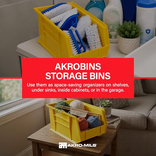 Akro-Mils Yellow / Containers / 15-Inch x 8-Inch x 7-Inch, 12-Pack Bucket Organizers