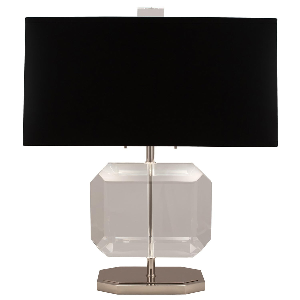 Crystal Accent Table Lamp with Black Shade by by Robert Abbey – Crystal, Polished Nickel / Lucite Crystal, Model S1197B