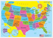 10PK US MAP LEARNING MAT 2 SIDED