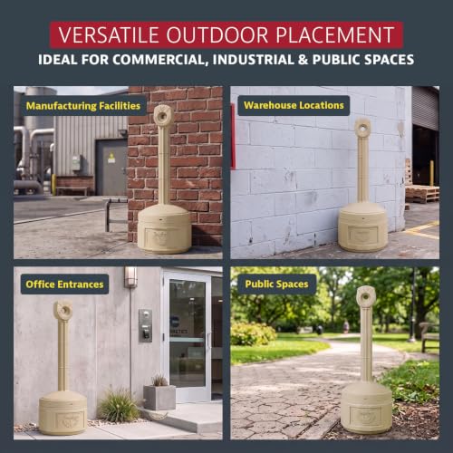 Justrite Adobe Beige / 4 Gallon / Cease-Fire Smoking Receptacles
