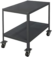 Durham Steel Mobile Medium Duty Machine Table, MTM246030-2K295, 2 Shelves, 2000 lbs Capacity, 60" Length x 24" Width x 30" Height