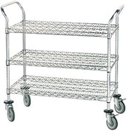 Advance Tabco WUC-1836P 18" x 36" Chrome Wire Utility Cart with Poly Casters