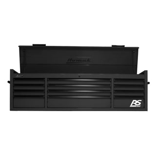 RS Pro Series 12 Drawer Black Tool Chest by Homak – 23.5"L x 71.5"W x 21.38"H, Polyvinyl Chloride, Black