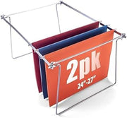 Officemate Hanging File Frame, Letter Size (Fits 24″–27″), Adjustable Heavy-Duty Steel File Drawer Organizer for Desks, Cabinets & Shelves, Set of 2 (91999)