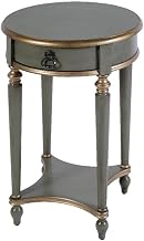 Jules 17.5 in. W Round Wood 1 Drawer End Table - Pastel Green