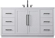 Elegant Kitchen and Bath 60" Single Bathroom Vanity in Grey