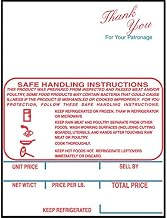 Scale Labels Hobart SP80/SP1500 K Series Handling Instructions Weigh White Red/Blue Imprint - 2 1/4" L x 3" H, 750 per Roll