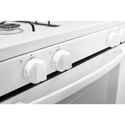 White Freestanding Gas Range with 5.1 Cu. Ft. & Bake Assist Temps by AMANA – 5.1 cubic_feet, Steel (porcelain‑coated)., Model AGR6303MMW