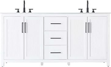 72" Double Bathroom Vanity in White