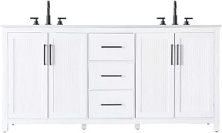 72" Double Bathroom Vanity in White