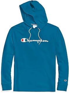 Champion Men's Heavyweight Jersey Hoodie, Deep Hotline Blue, Medium