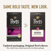 Peet's Coffee Ricchezza (Intensity 8) / 10 Count (Pack of 1) / Ricchezza Single-Serve Capsules & Pods