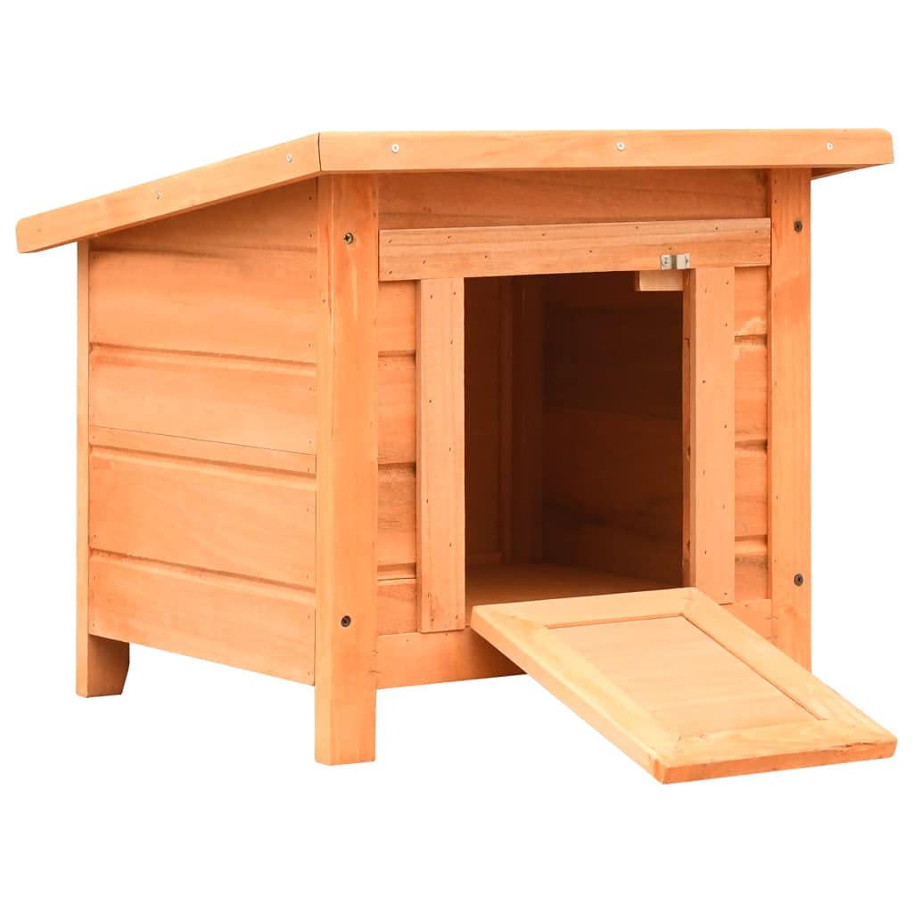 Cat House Solid Pine & Fir Wood 19.7"x18.1"x17. by vidaXL – Medium, Fir Wood, Brown, Model 170640