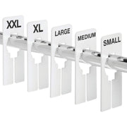 Unisex Size Dividers for Clothing Racks by SIZEAMATIC – Plastic, White, Pack of 50, Model RRSDWBU