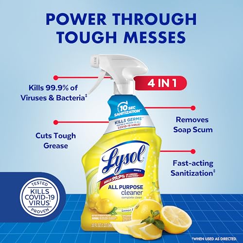 Lysol 32 Fl Oz (Pack of 4) / Lemon + Mango + Lavender / Yellow All-Purpose Cleaners
