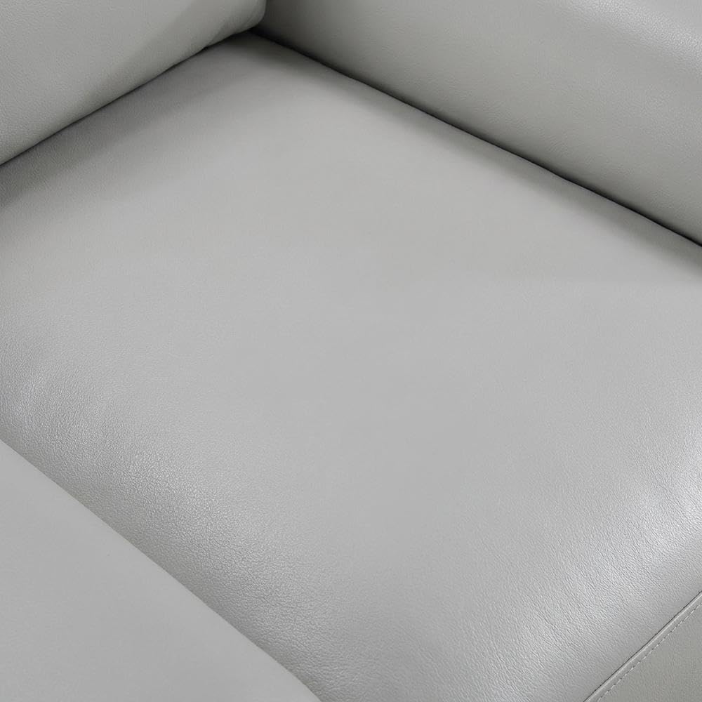 Leather-Upholstered Armchair with Solid Arms by Starlight Canyon Home – Leather, Grey